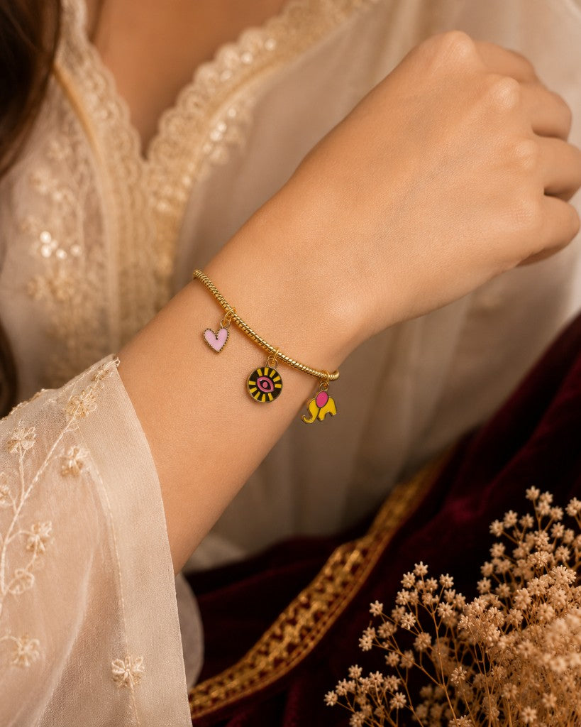 Anti-Tarnish Gold Charm Bracelet