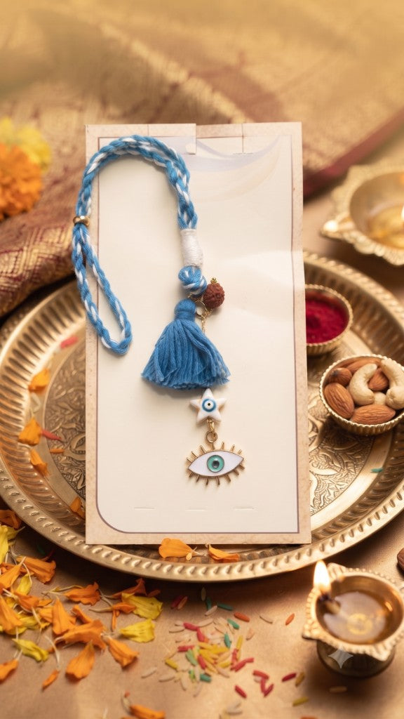 Blue Evil Eye Rudraksha Bhabhi Lumba