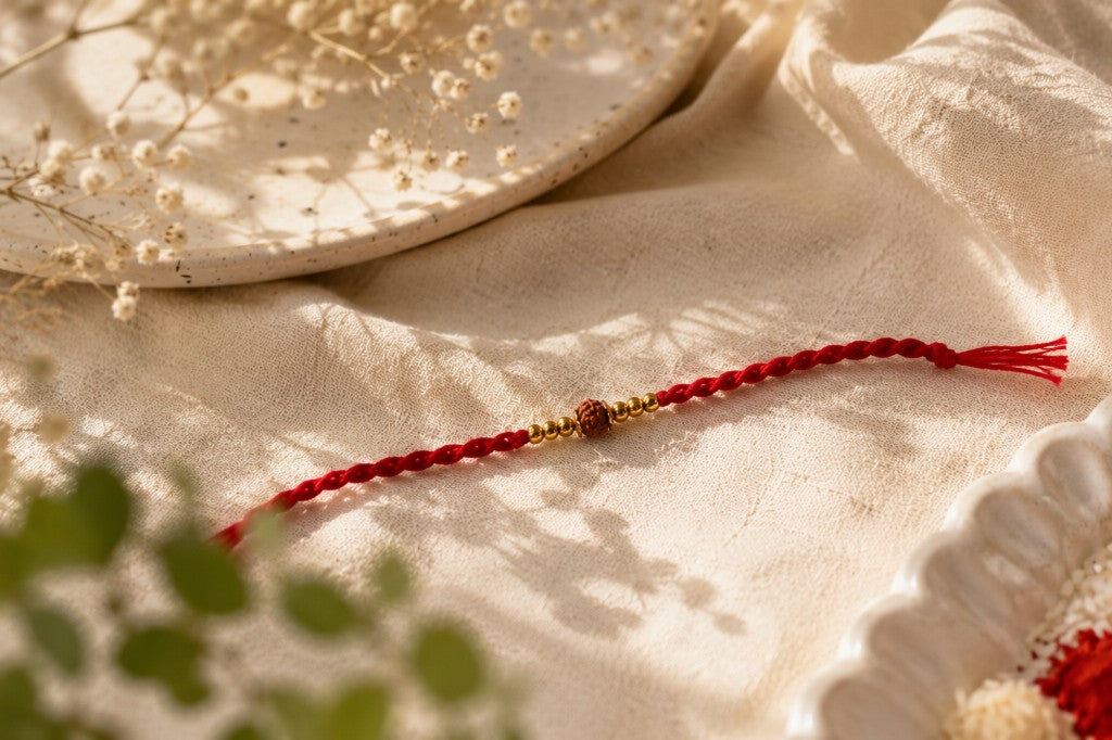 Classic Rudraksha Red Bhai Rakhi