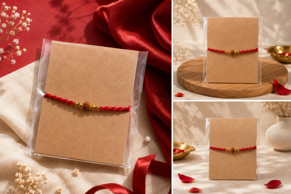 Classic Rudraksha Red Bhai Rakhi
