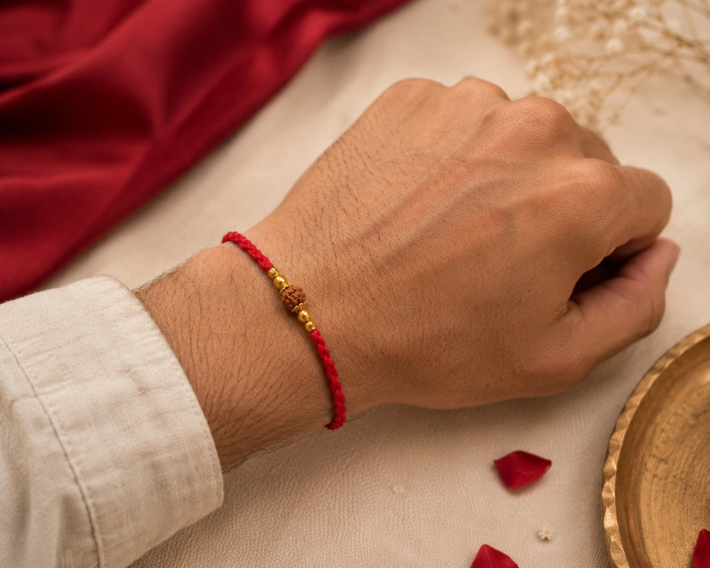 Classic Rudraksha Red Bhai Rakhi