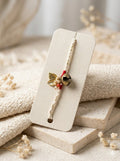 Cream Leaf Bell Bhabhi Rakhi