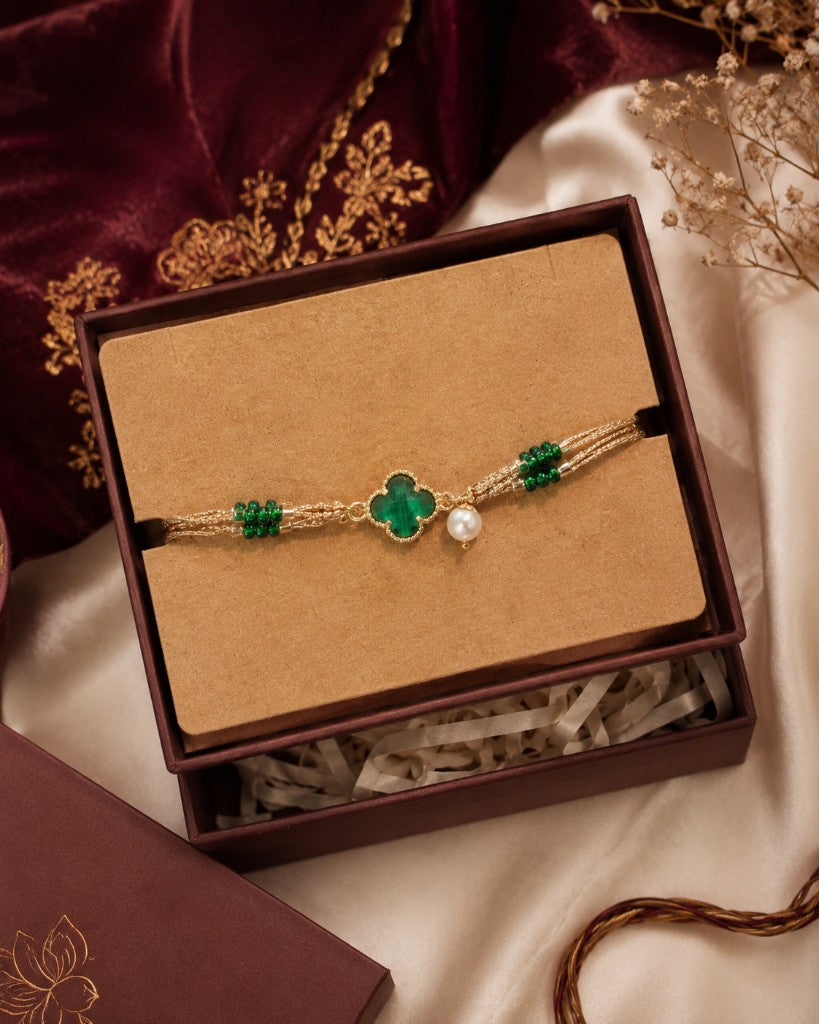Emerald Clover Bhabhi Lumba Rakhi