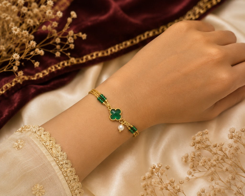 Emerald Clover Bhabhi Lumba Rakhi