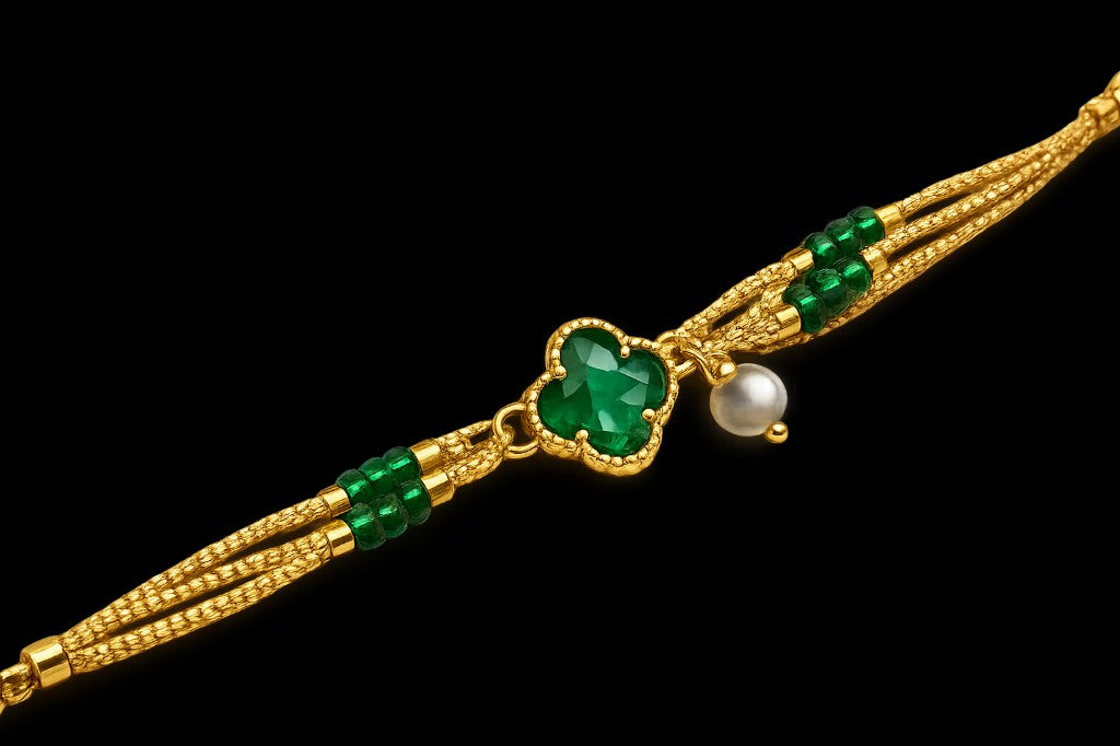 Emerald Clover Bhabhi Lumba Rakhi