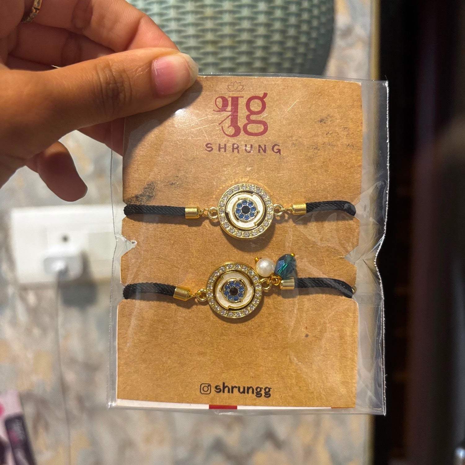 Evil Eye Black Couple Rakhi Set