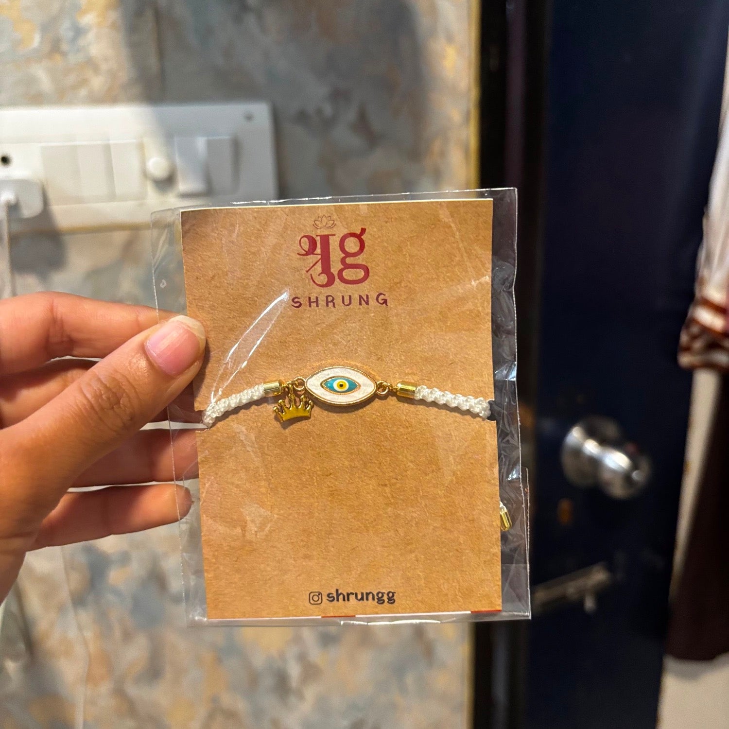 Evil Eye Crown White Bhai Rakhi