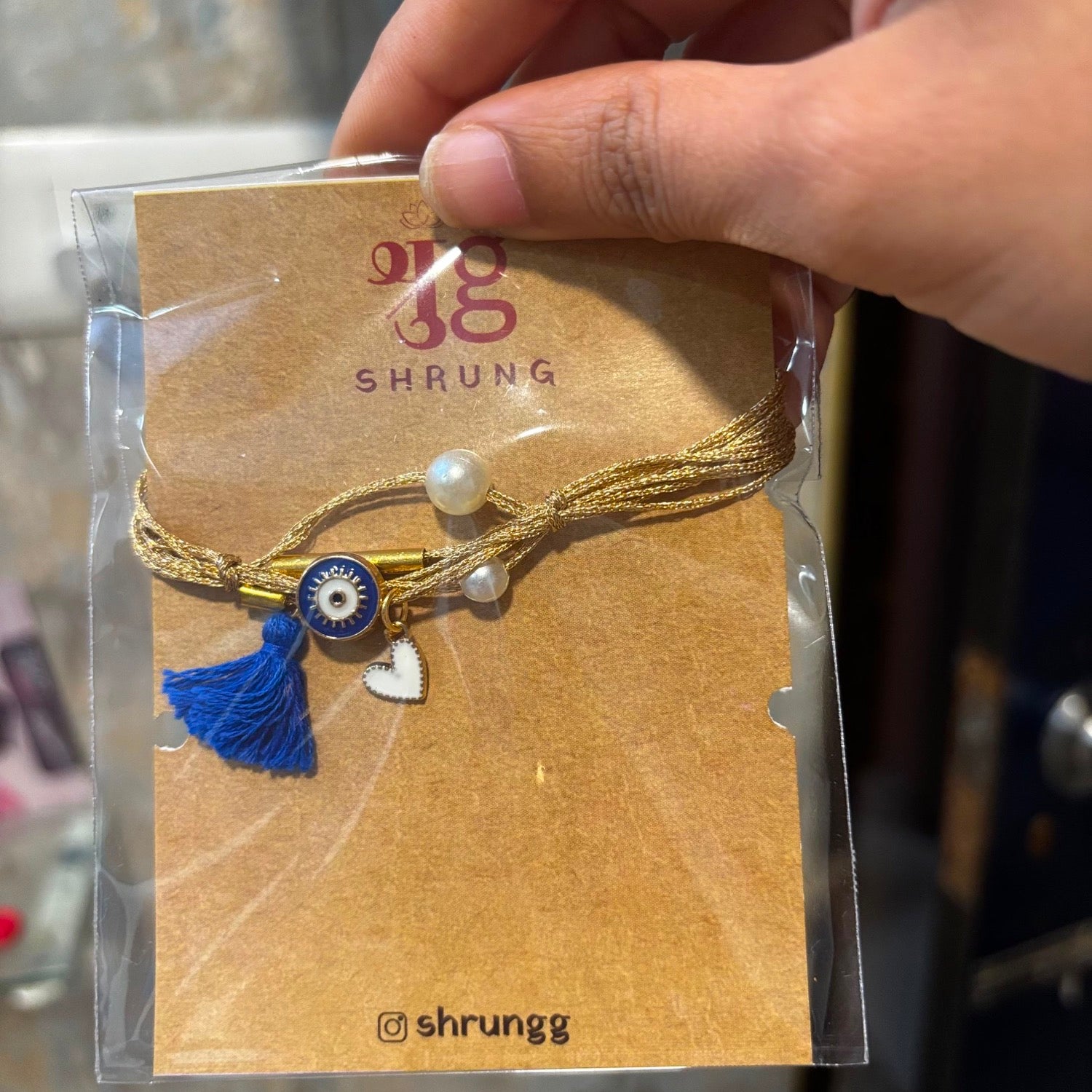 Evil Eye Tassel Heart Bracelet Rakhi