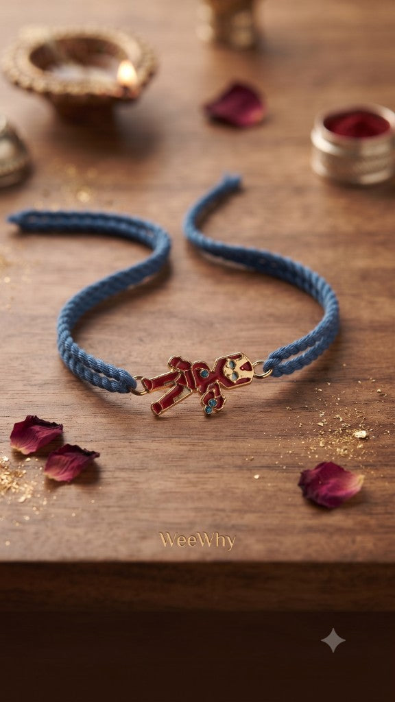 Iron Man Blue Cord Kids Rakhi