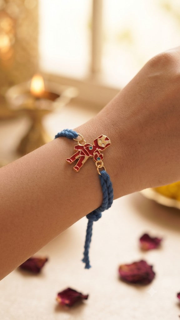Iron Man Blue Cord Kids Rakhi