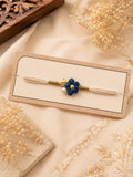 Navy Crochet Flower Bhabhi Rakhi