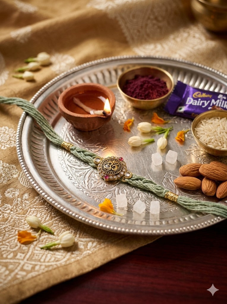 Om Sage Green Bhai Rakhi