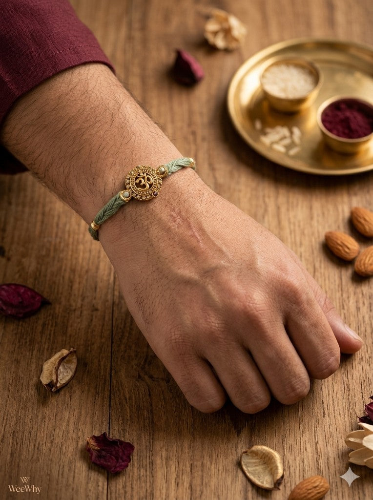 Om Sage Green Bhai Rakhi