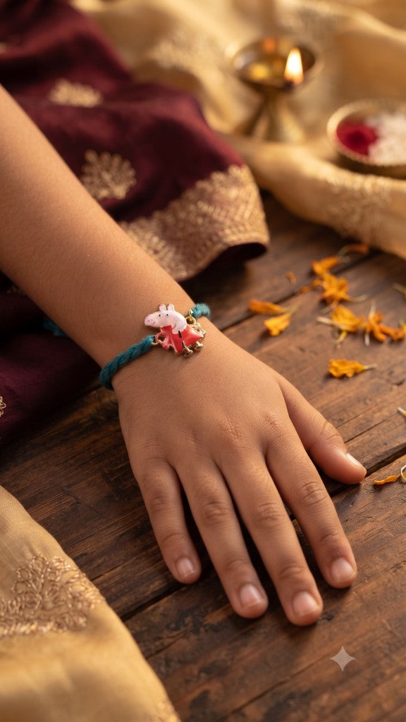 Peppa Pig Teal Kids Rakhi