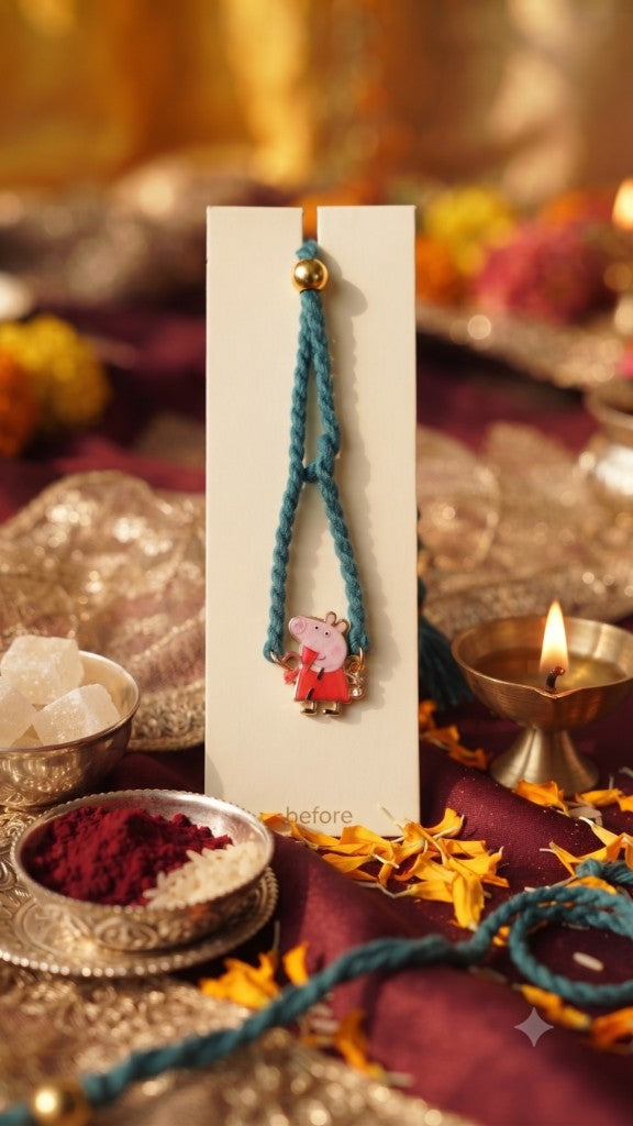 Peppa Pig Teal Kids Rakhi