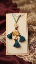 Pink Lotus Teal Tassel Bhabhi Lumba