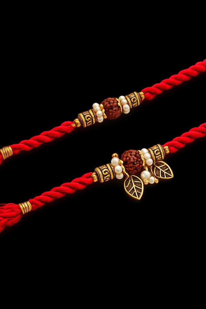 Rudraksha Red Bhabhi-Bhabhi Rakhi Set