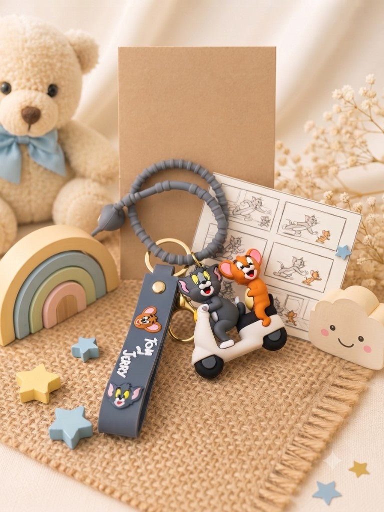 Tom & Jerry Scooter Kids Rakhi with Keychain